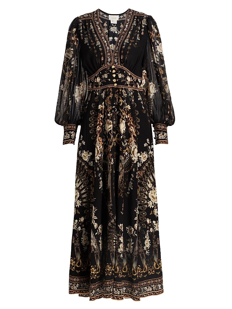 Women's Flamenco Folklore Silk Shaped Waistband Dress - Flamenco Folklore - Size Medium