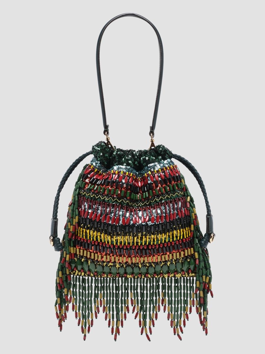 Etro Women's Kalispera Small Sequin-Embellished Shoulder Bag - Verde