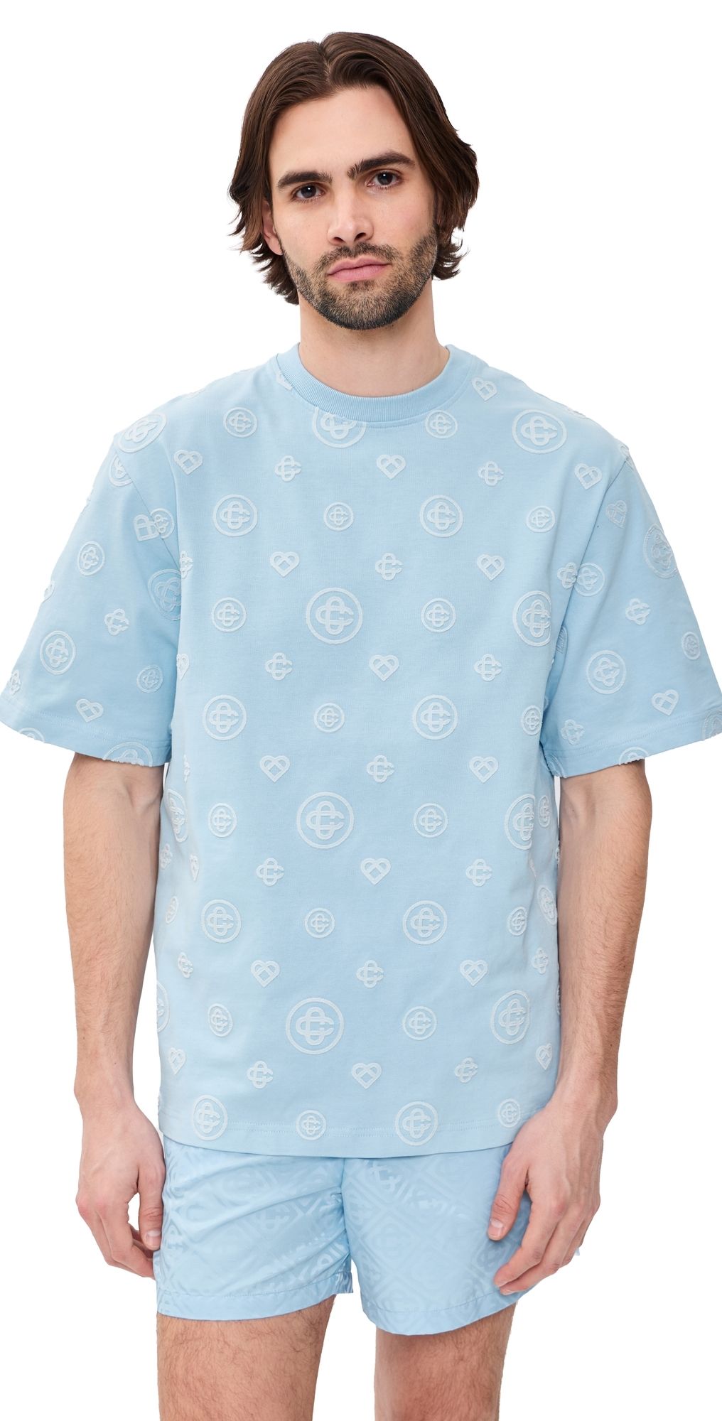 Casablanca Applique Monogram Oversized T-Shirt Blue S