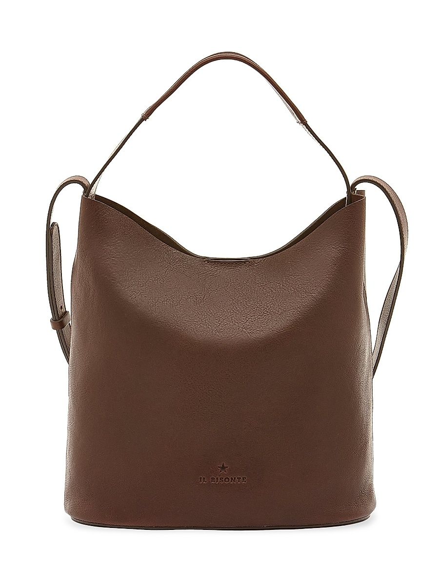 Women's Le Laudi Leather Bucket Bag - Brown