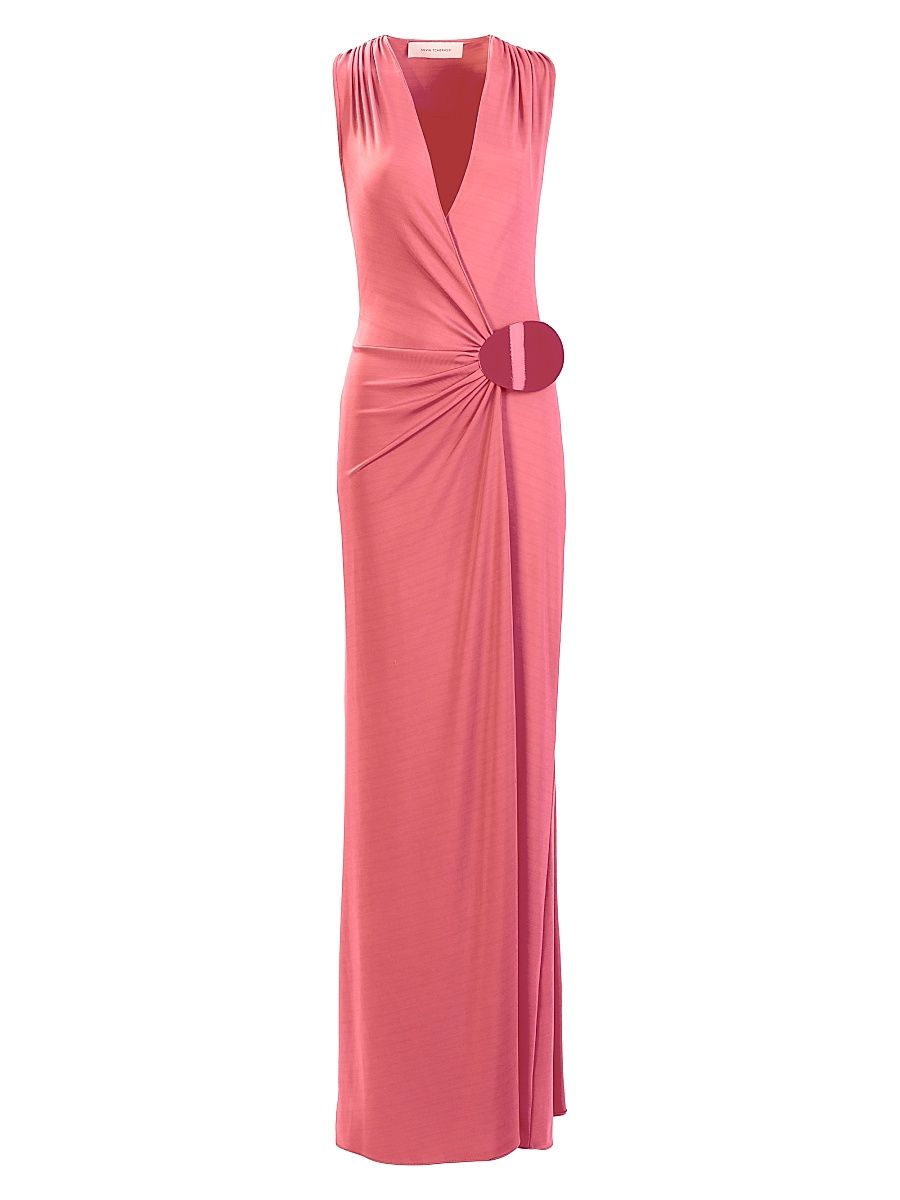 Women's Fadila Surplice Maxi Dress - Hot Pink - Size Medium