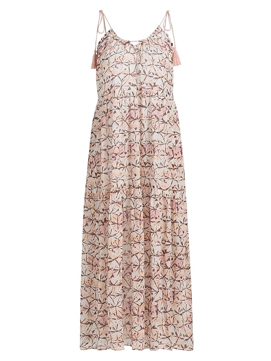 Women's Fernanda Printed Cotton Midi-Dress - Amethyst - Size XL