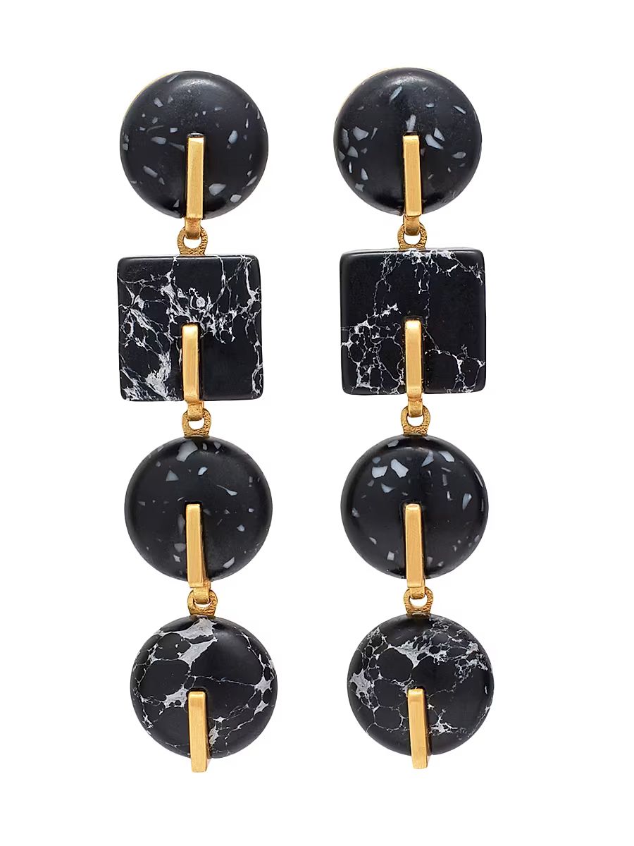 Women's Laguna Goldtone & Resin Drop Earrings - Black