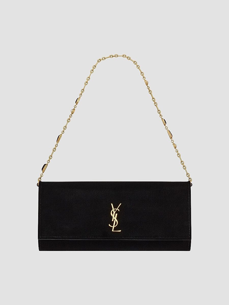 Saint Laurent Women's Kate Clutch in Velvet - Black