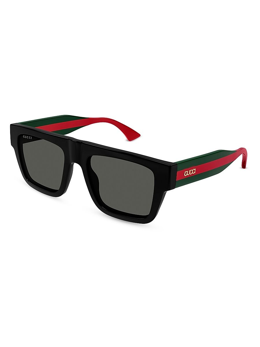 Men's 53MM Squared Sunglasses - Red Green Black