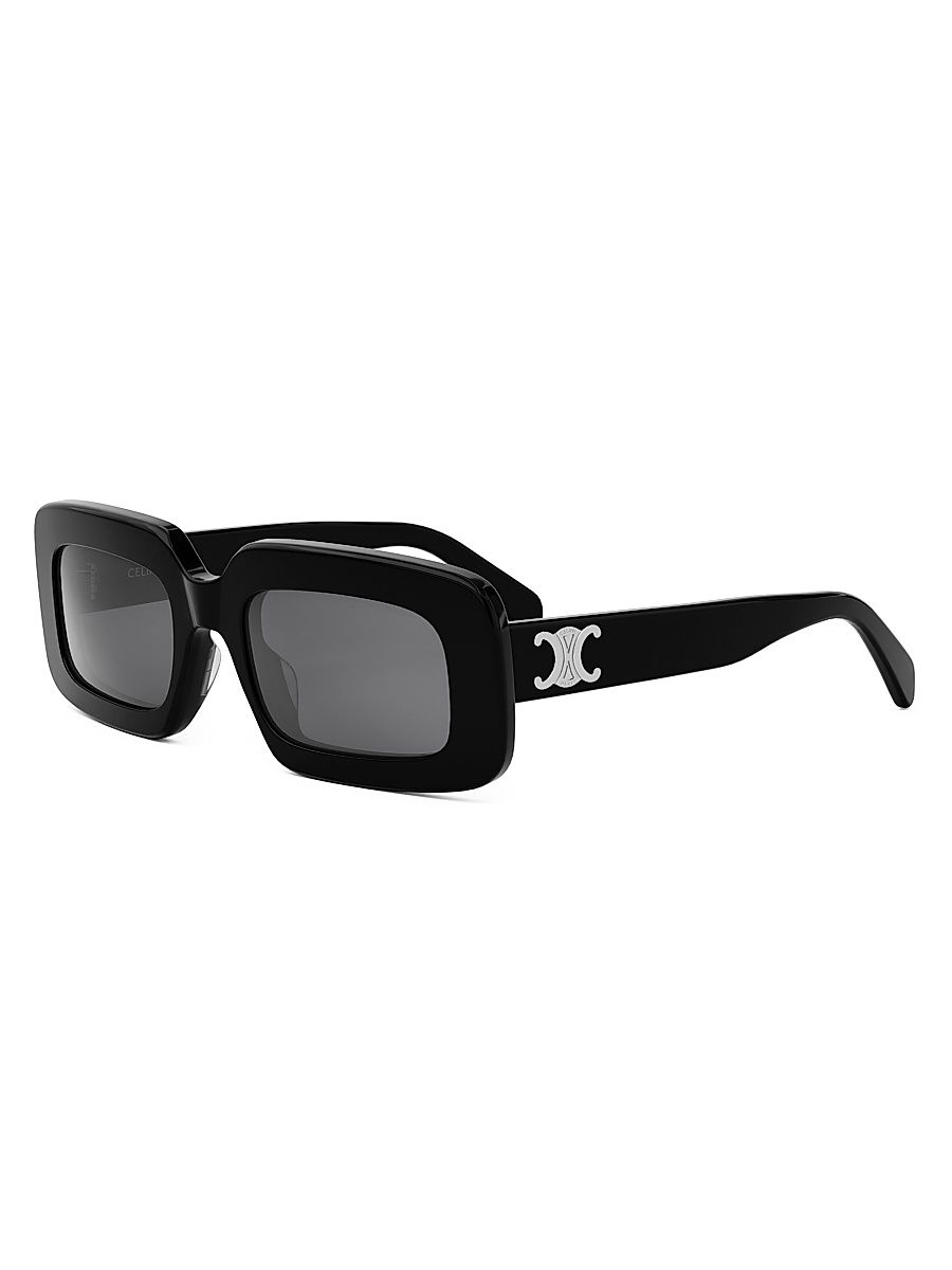 Men's Triomphe 54mm Rectangular Sunglasses - Black Smoke