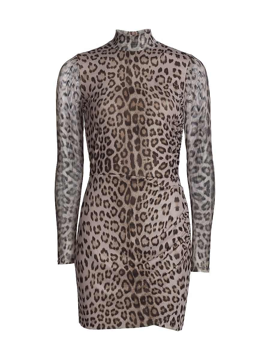 Women's Talulla Leopard-Print Mesh Minidress - Leopard - Size XXL