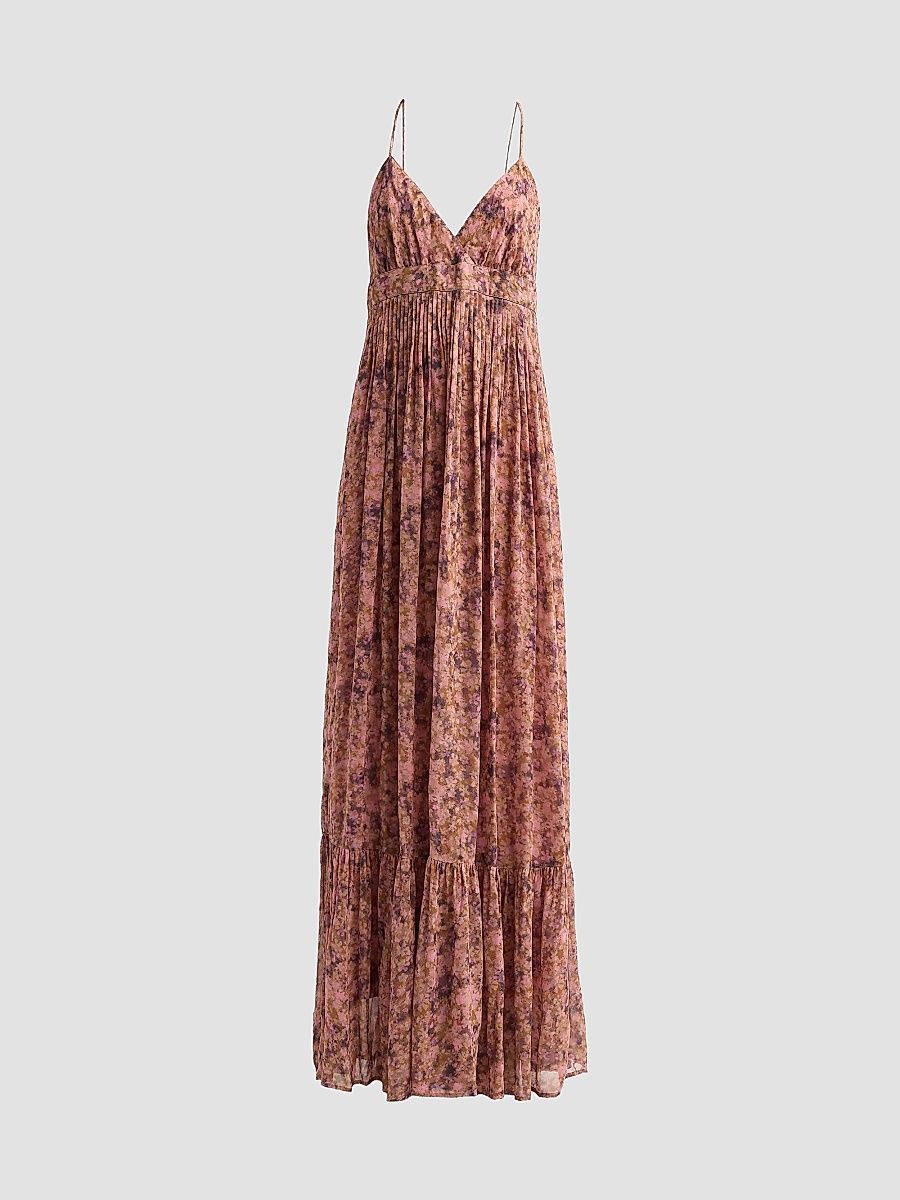Women's Agnes Floral Maxi Dress - Rose - Size Large