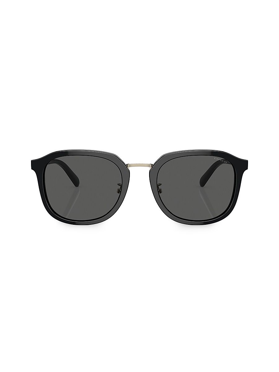 Men's 54MM Round Sunglasses - Black Smoke