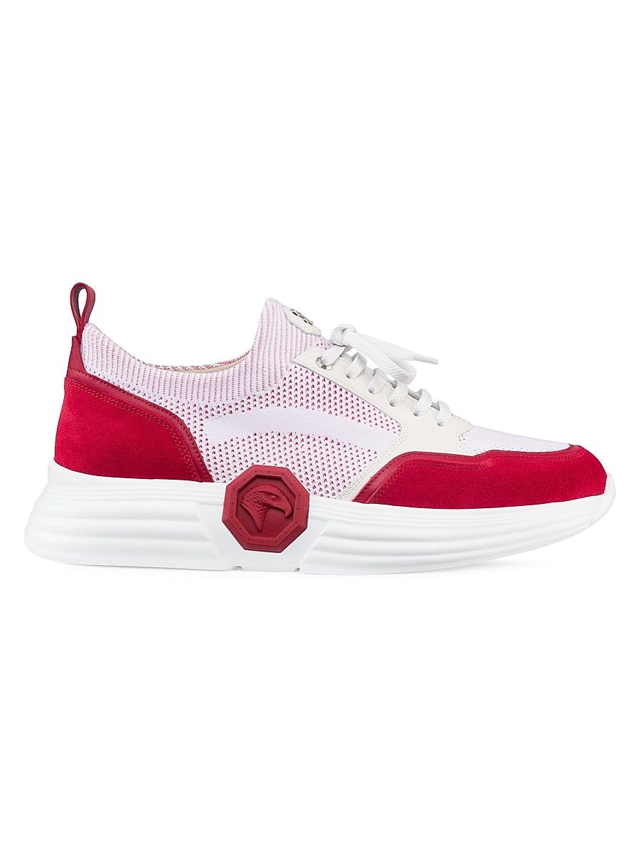Men's Calfskin Leather Sneakers - Red - Size 12