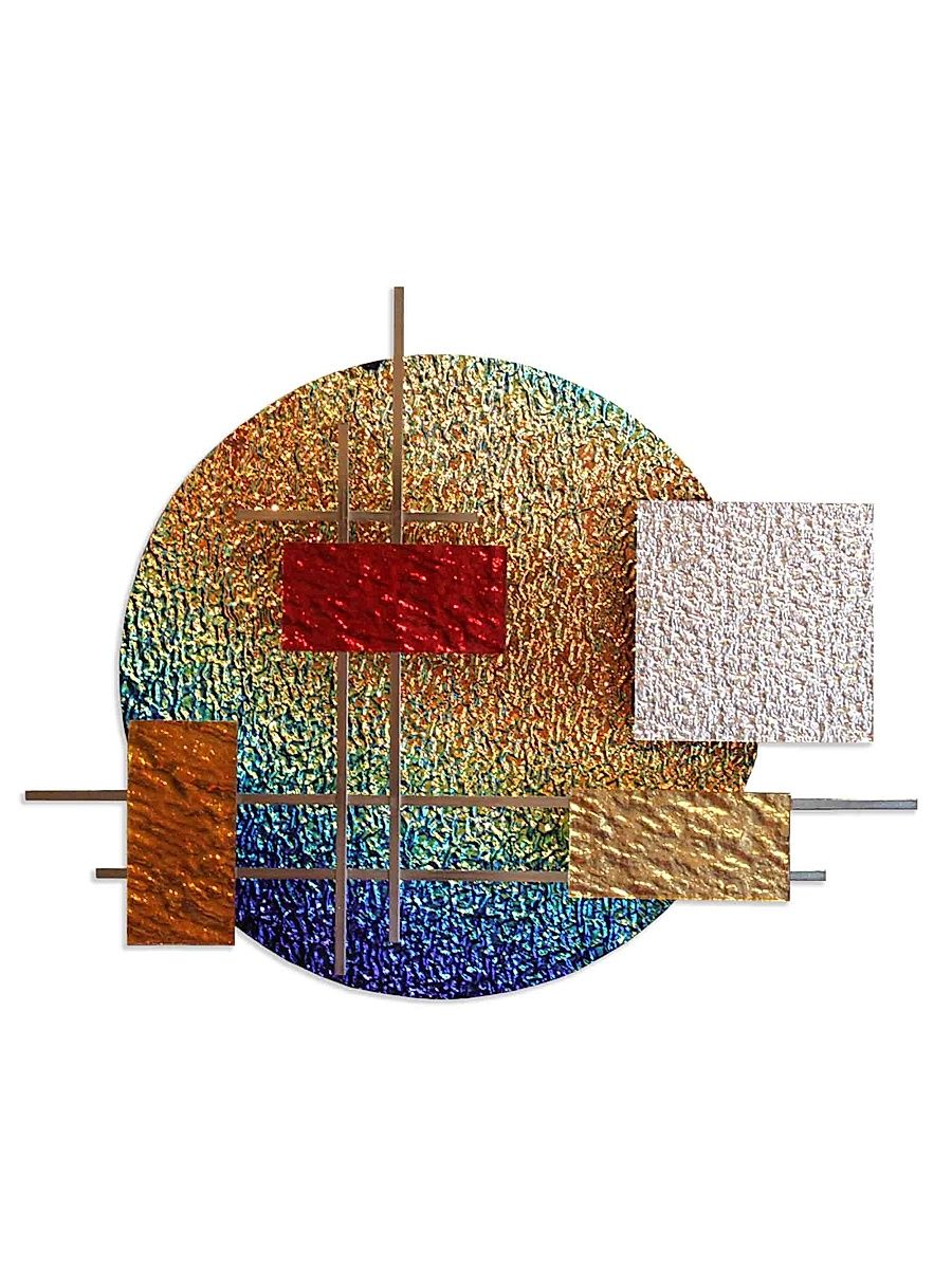 Dichro Glass & Steel Wall Sculpture