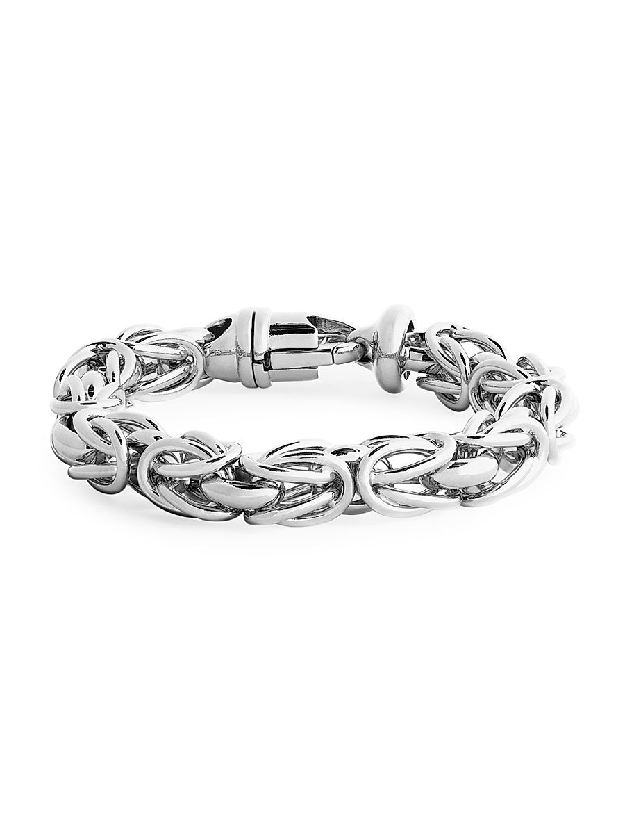 Women's Byzantine 24K Gold-Plated Link Chain Bracelet - Silver - Size 6.5