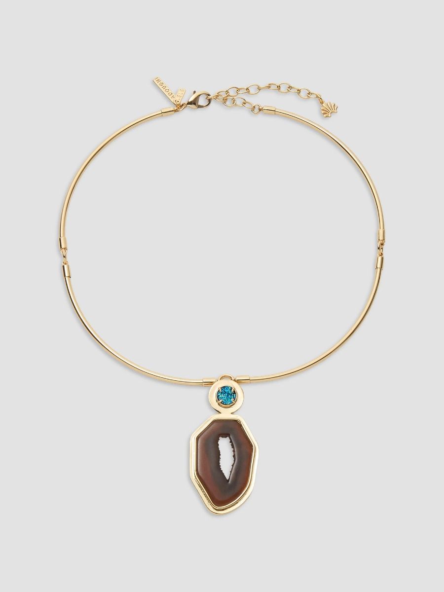 Lele Sadoughi Women's Coyote Twilight 14K-Gold-Plated & Resin Pendant Necklace - Coyote