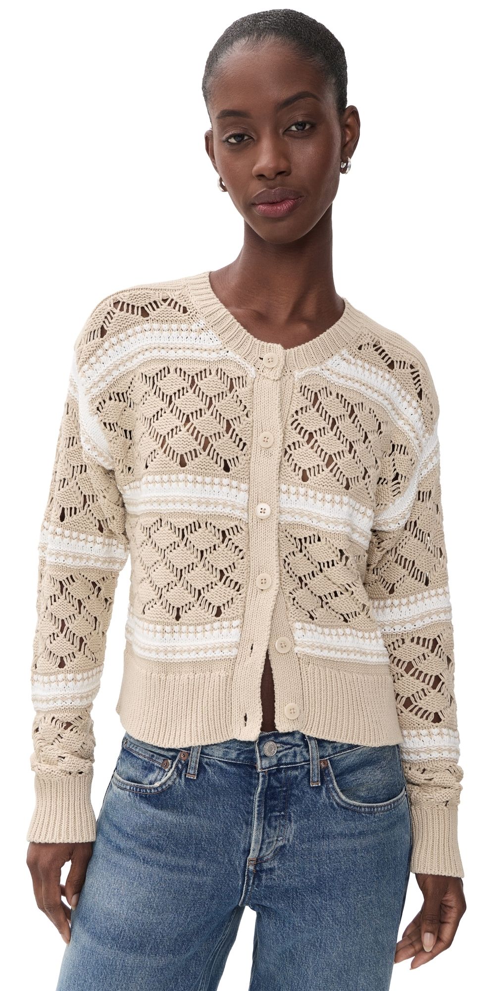 Splendid Bennett Cardigan Wheat/Shell S