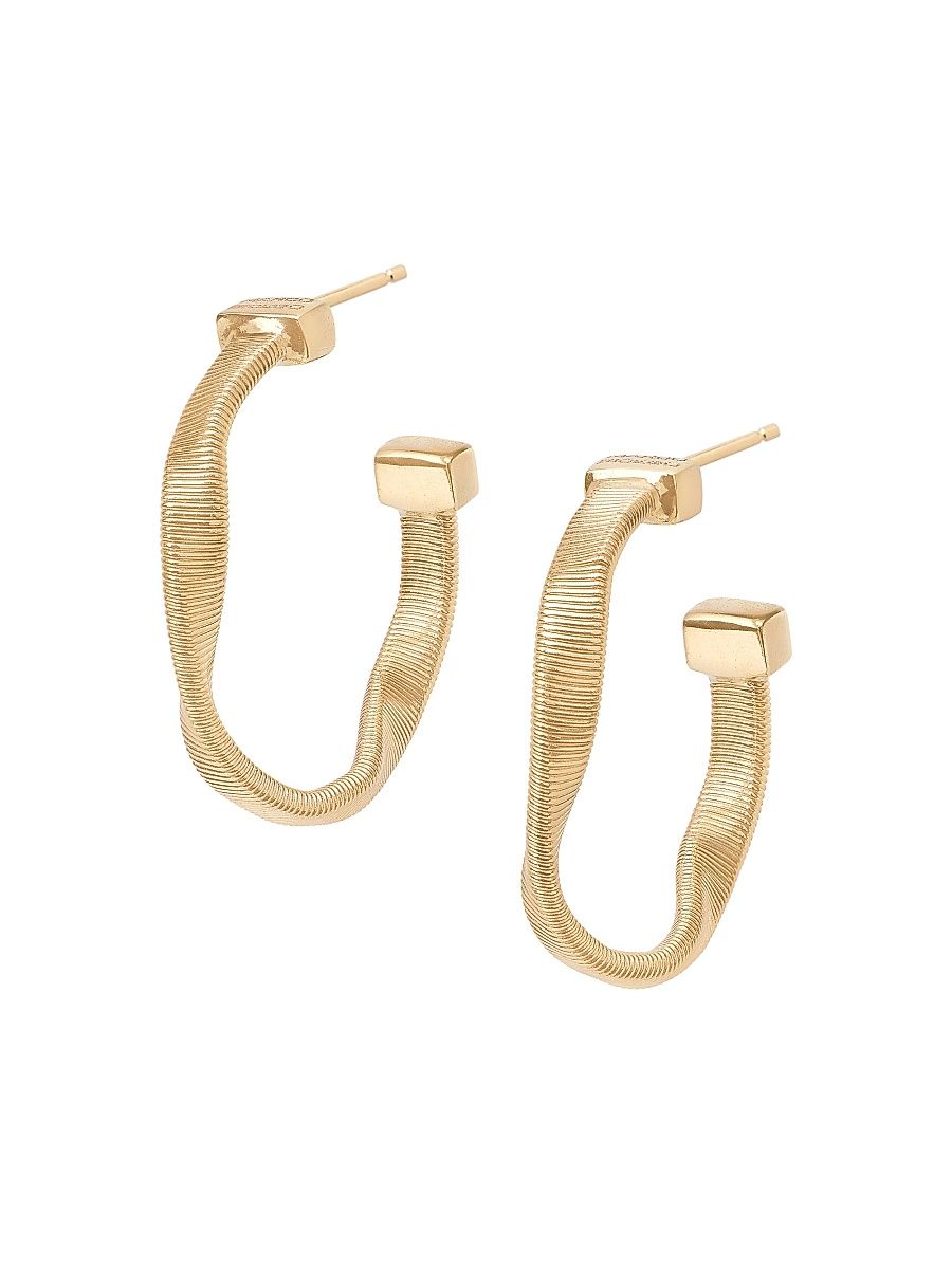 Women's Marrakech 18K Yellow Gold Small Twisted Hoop Earrings - Yellow Gold