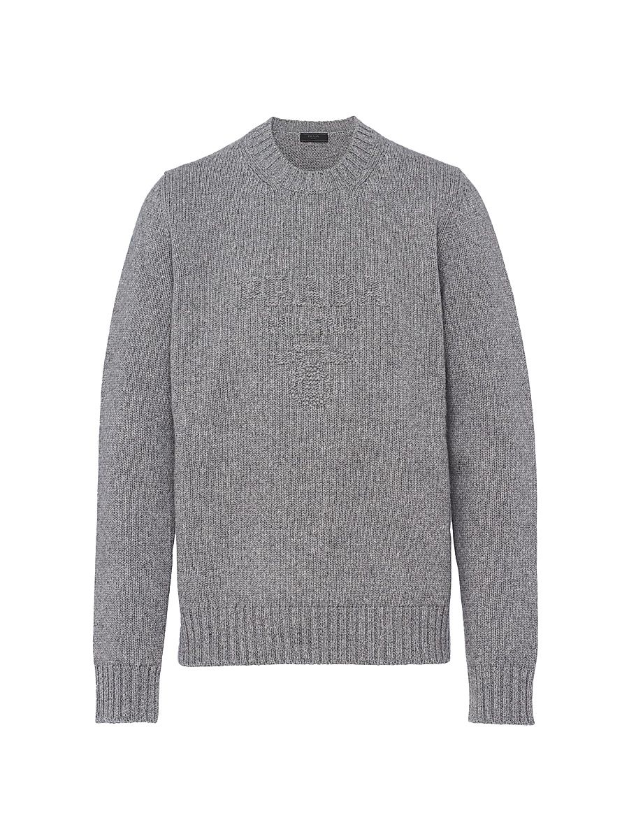 Men's Wool And Cashmere Crewneck Sweater - Grey - Size 48