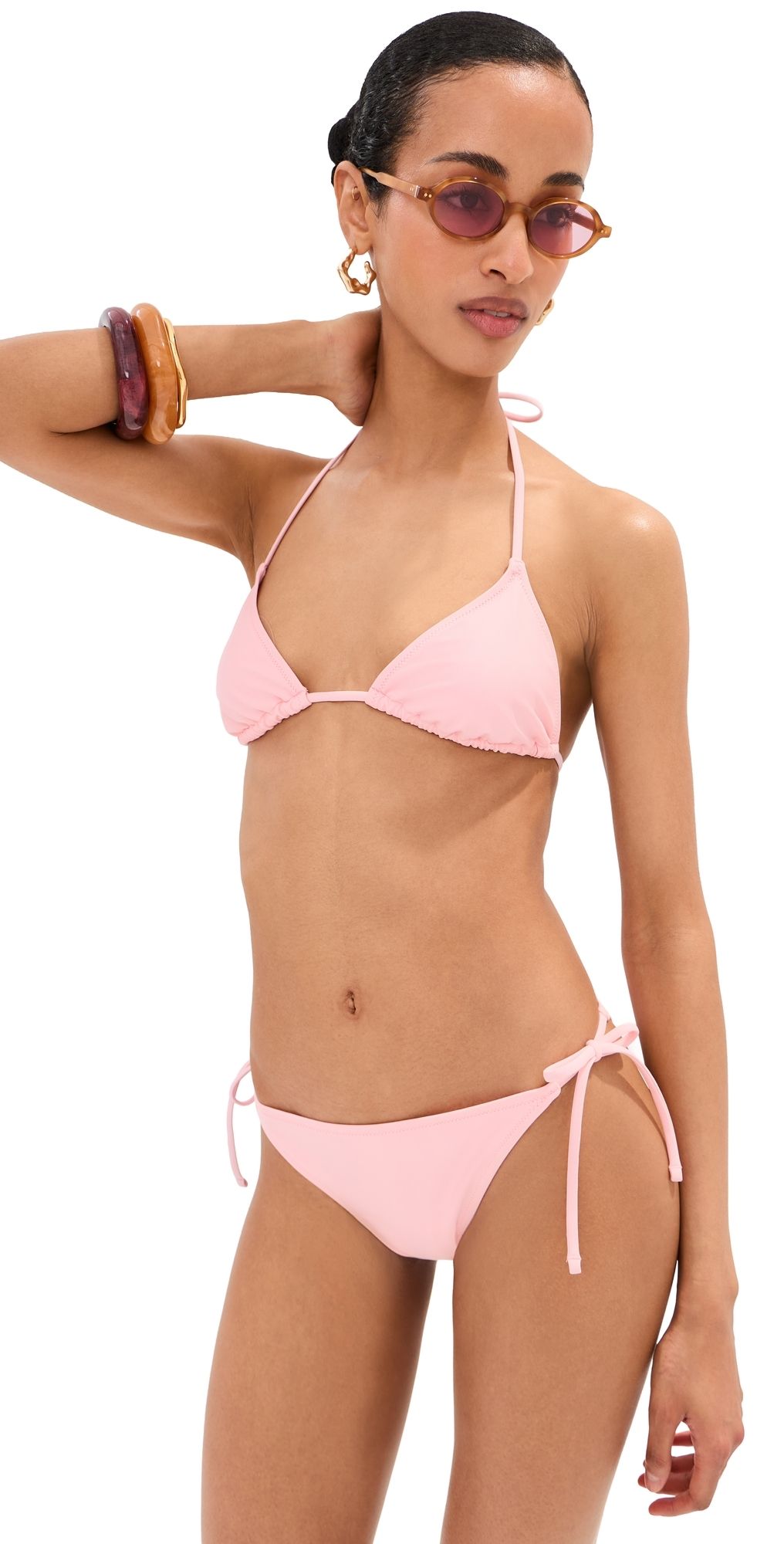 LE BOP Triangle Bikini Top Pink XS