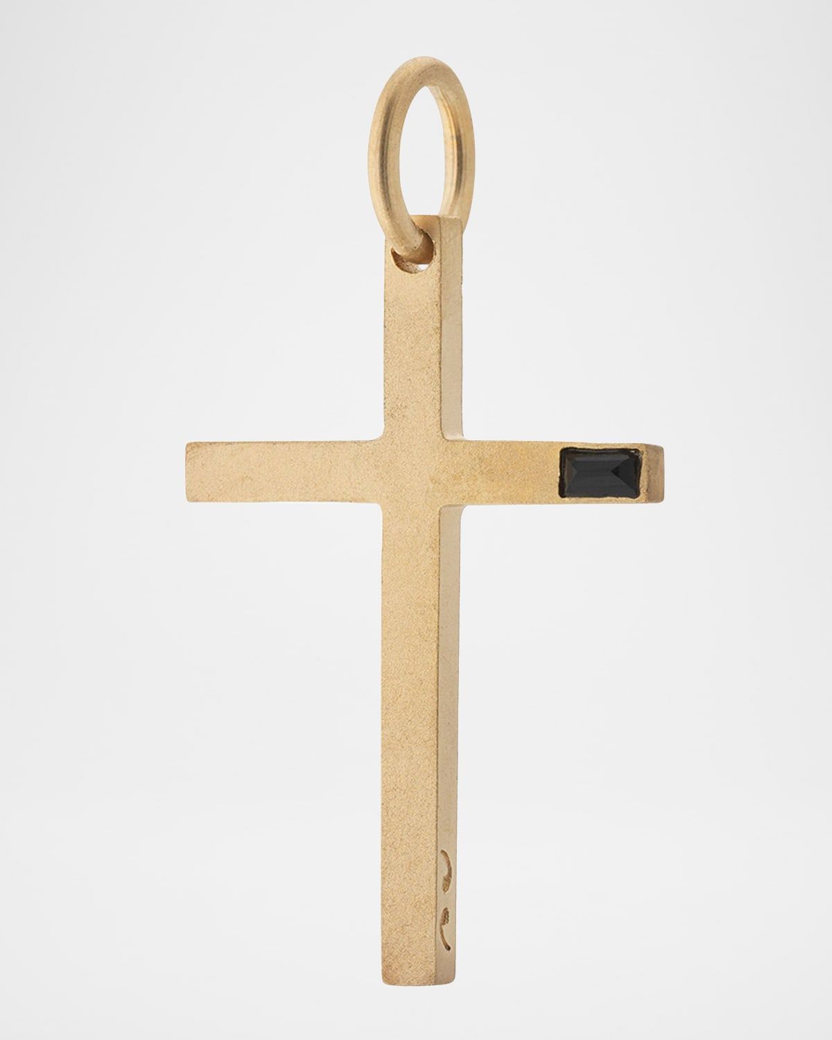 Men & apos;s Yellow Gold Plated Cross Pendant with Black Onyx