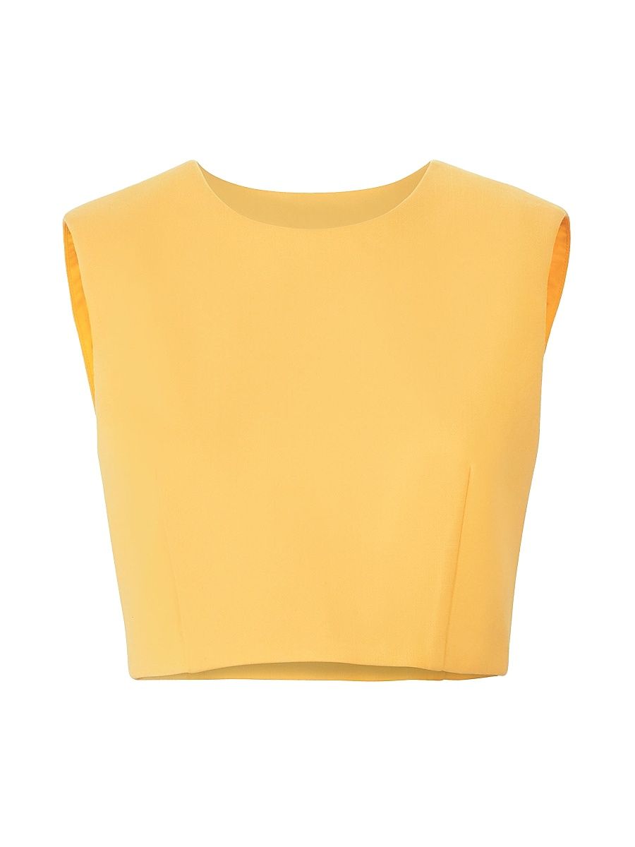 Women's Wool-Blend Sleeveless Crop Top - Daffodil - Size 8