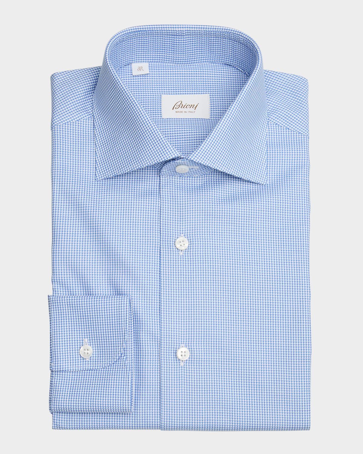 Men & apos;s Cotton Micro-Houndstooth Dress Shirt