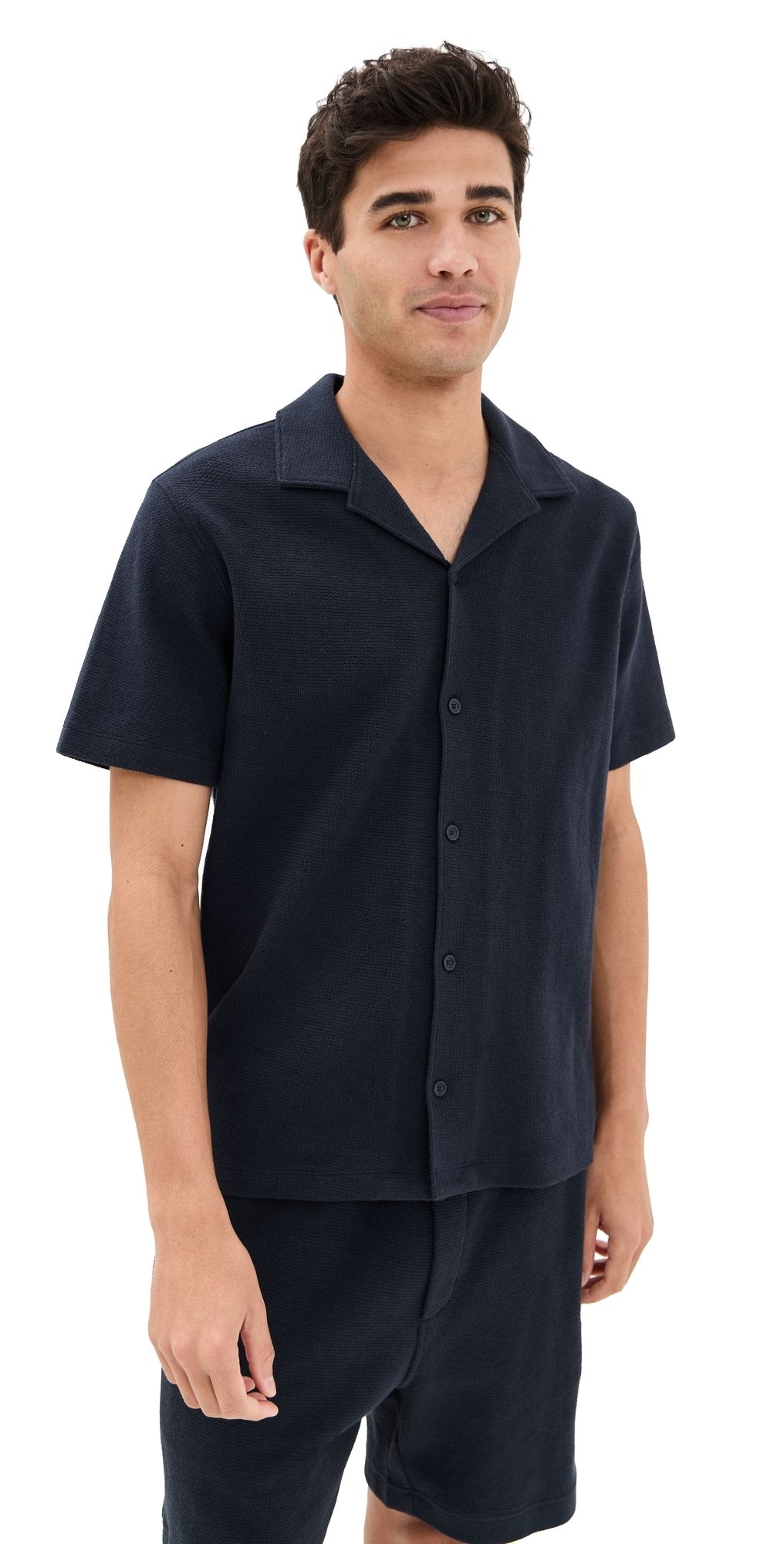 Vince Boucle Cabana Shirt Coastal Blue M