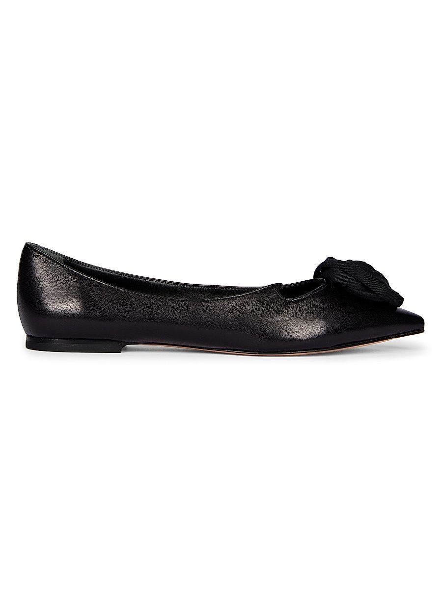 Women's I Love Vivier Rose Leather Ballerina Flats - Nero - Size 11