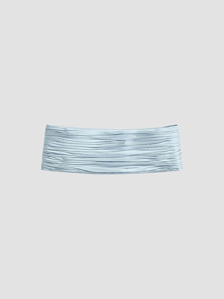 Women's Satin Cady Belt - Sky Blue - Size Medium