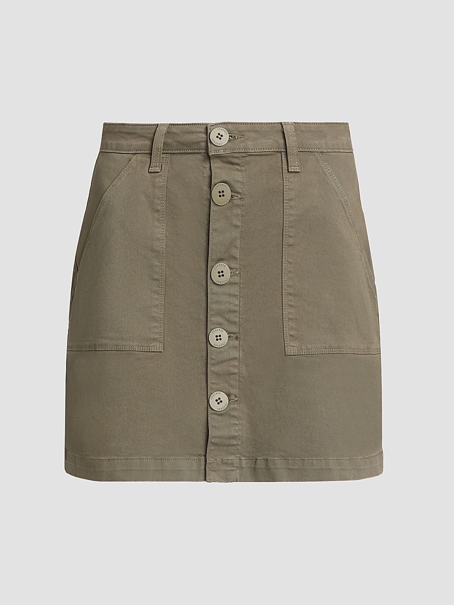 Women's Dora Cotton Mini Skirt - Smokey Olive - Size 8