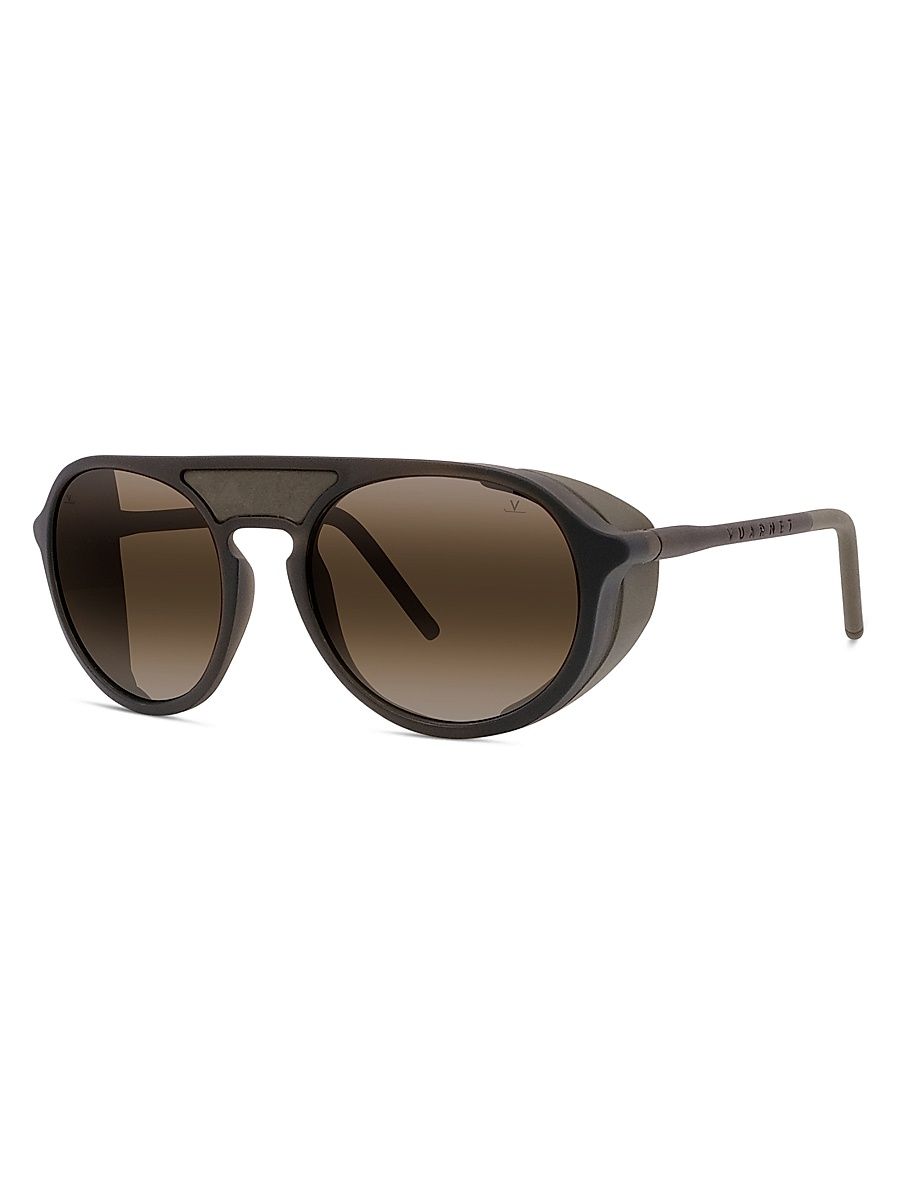 Men's Outdoor Ice 01 54MM Shield Sunglasses - Matte Dark Green Brown