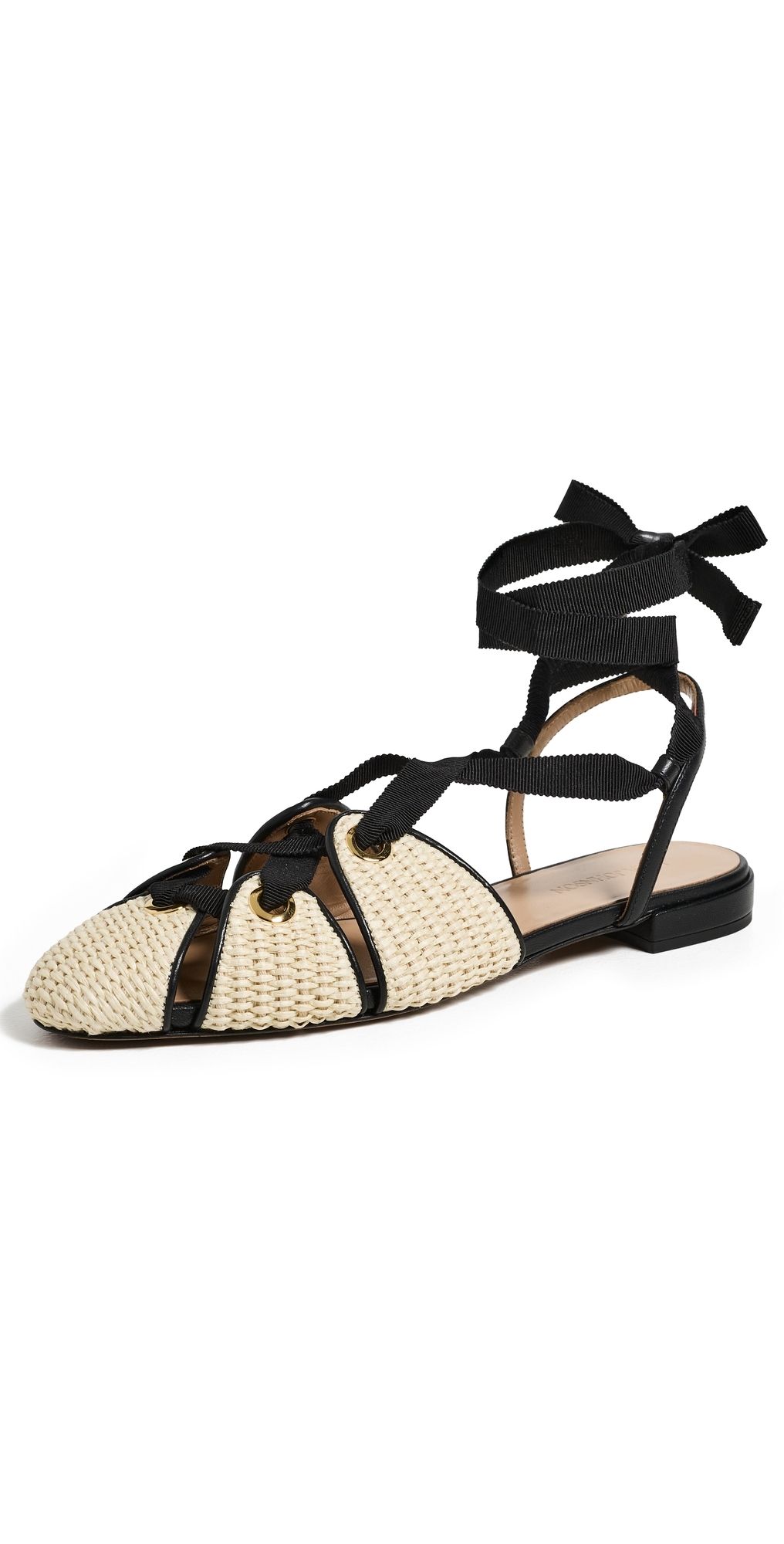 Ulla Johnson Artemis Eyelet Flat Sandals Natural 38