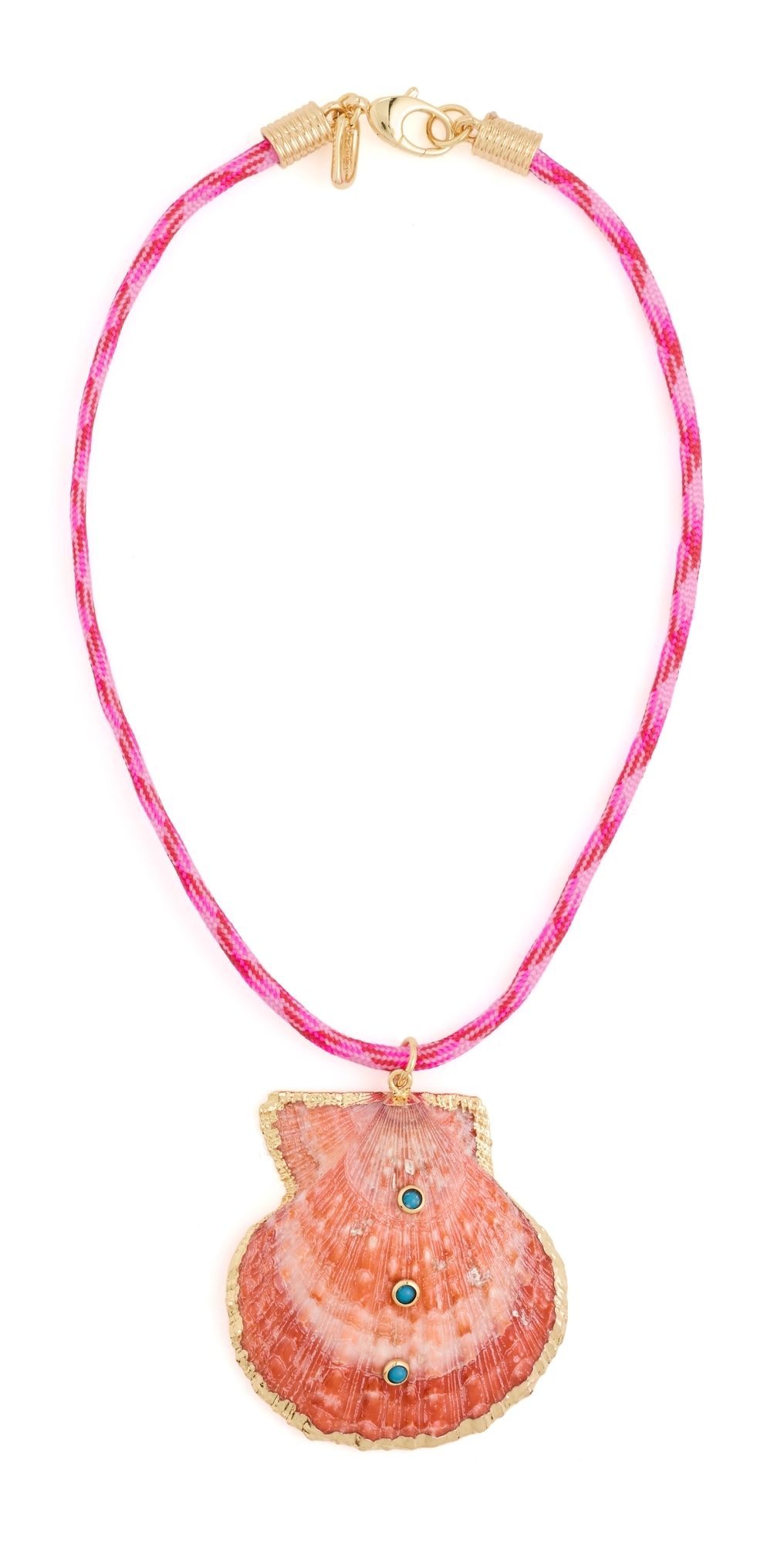 Logan Tay Dark Pink Rope Seashell Necklace Pink One Size
