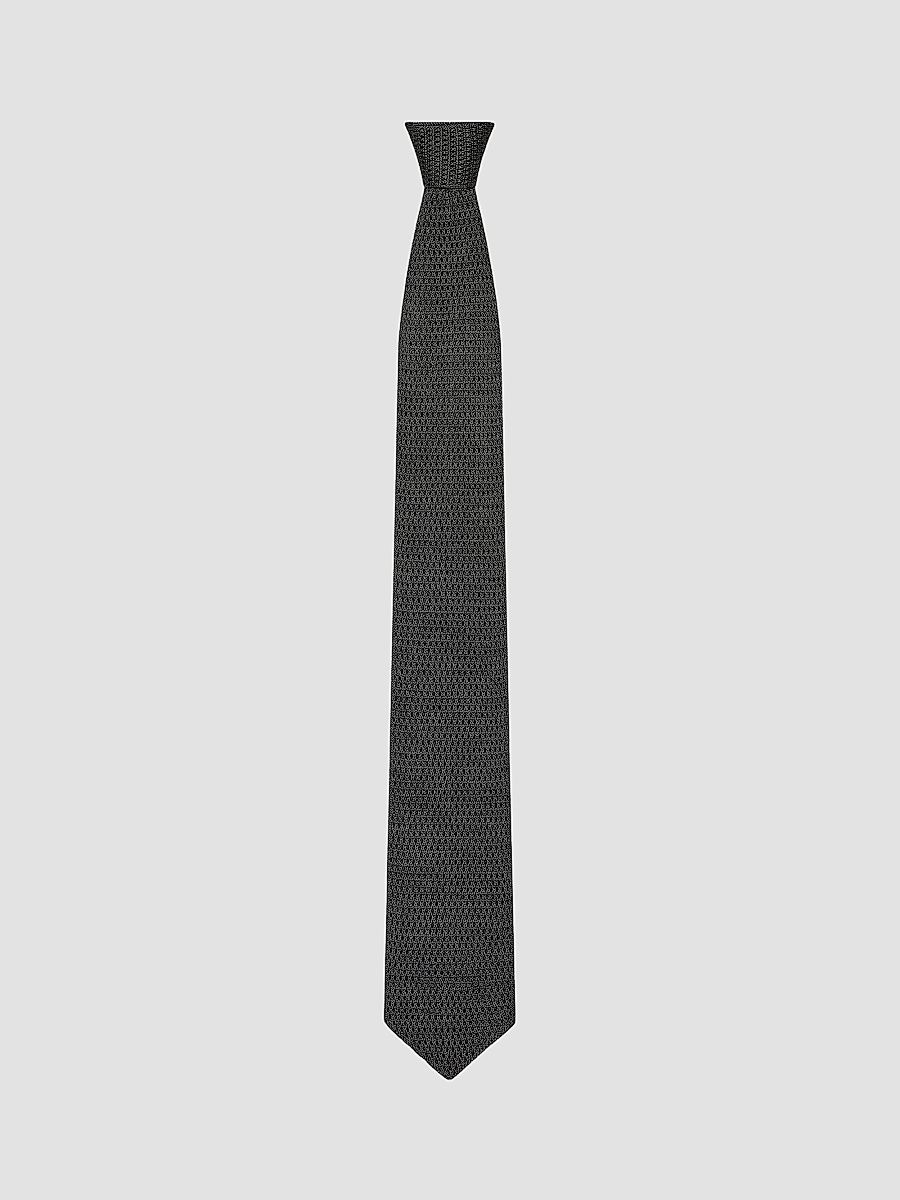 Givenchy Men's Tie in Knitted Silk - Light Grey Melange