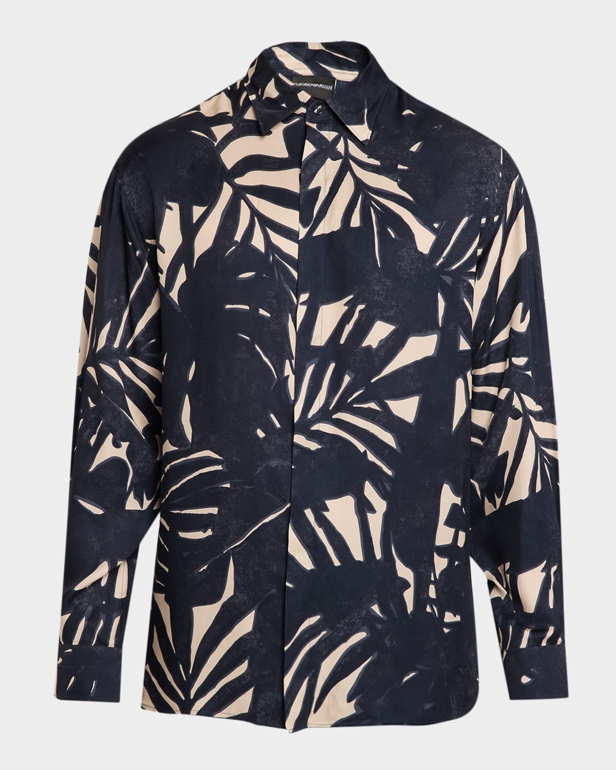 Men & apos;s Viscose Palm-Pattern Button-Down Shirt
