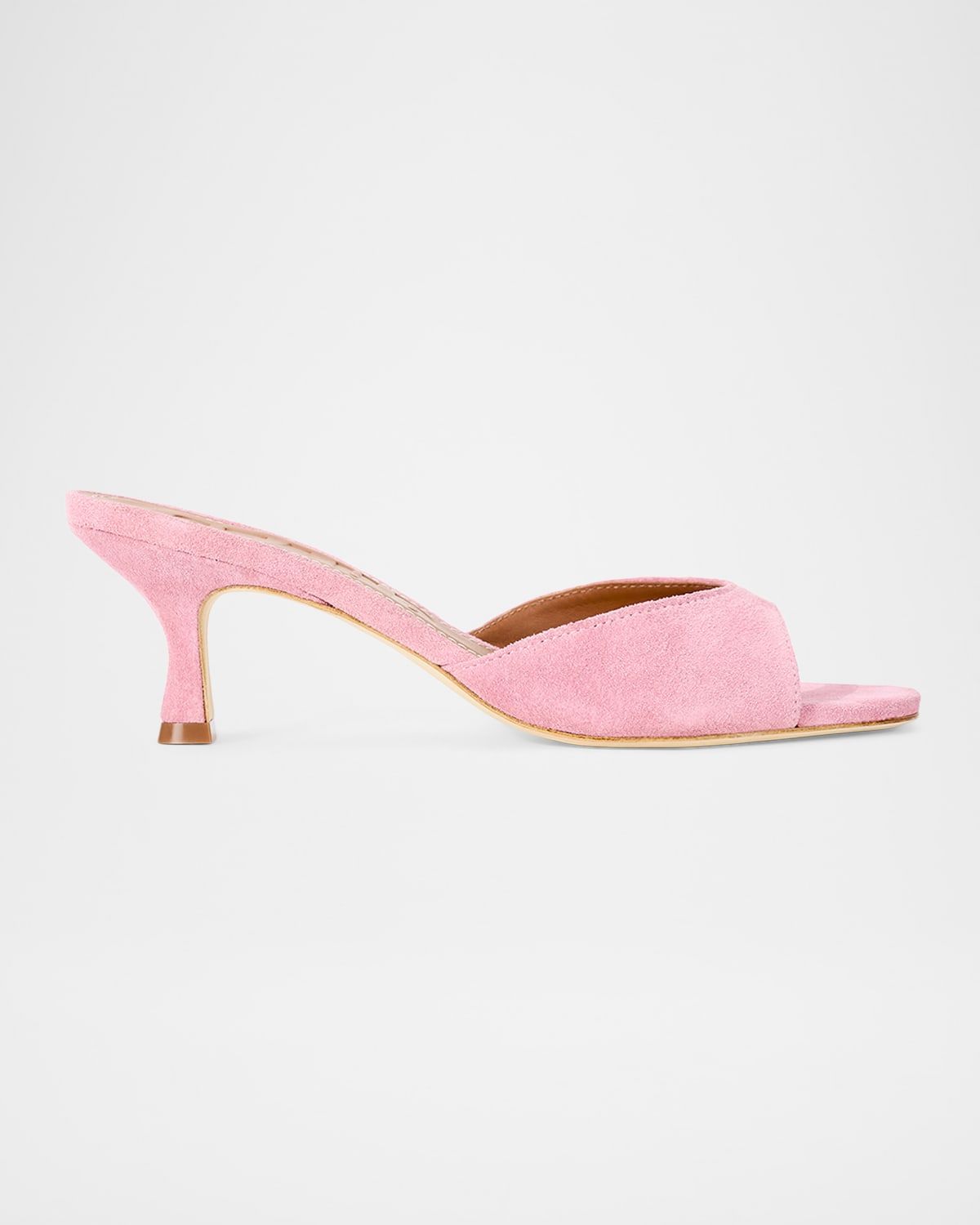 55mm Brigitte Suede Kitten-Heel Mules