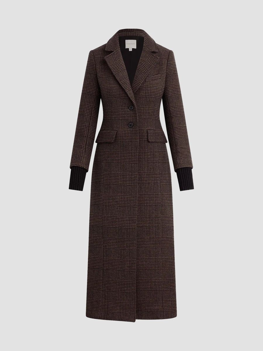 Favorite Daughter Women's The City Wool-Blend Coat - Ganache Houndstooth - Size XXS