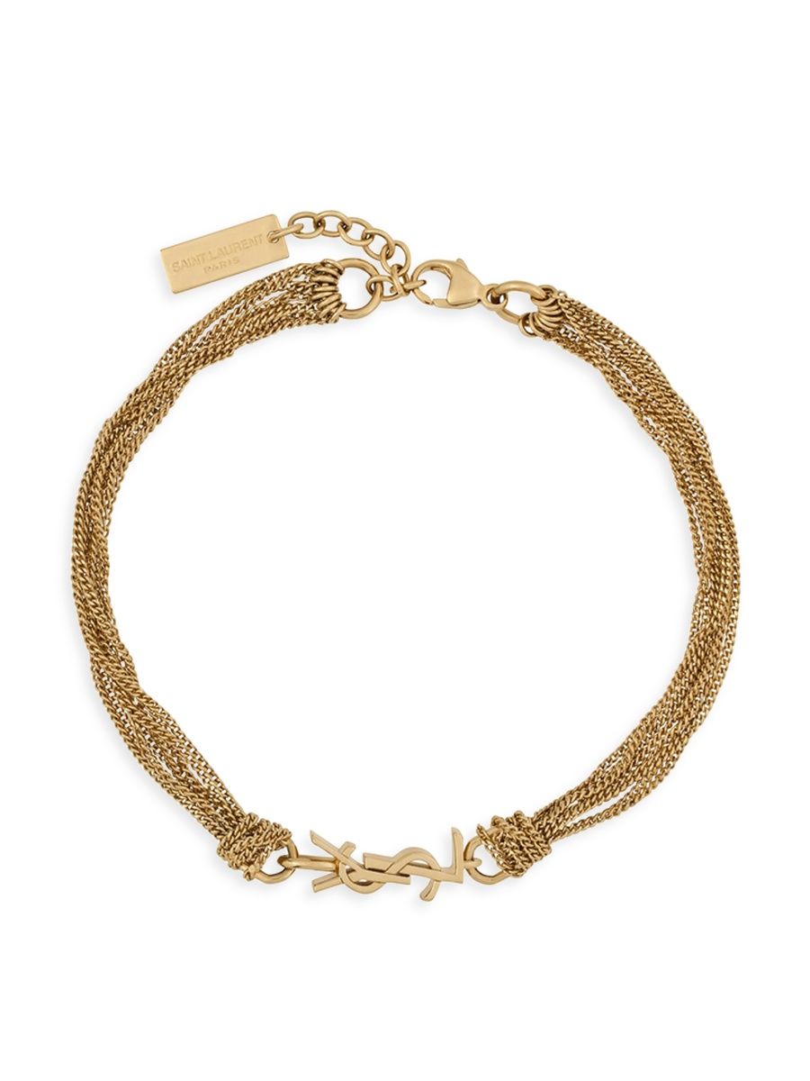 Saint Laurent Women's Cassandre Tassel Bracelet in Metal - Gold - Size Large