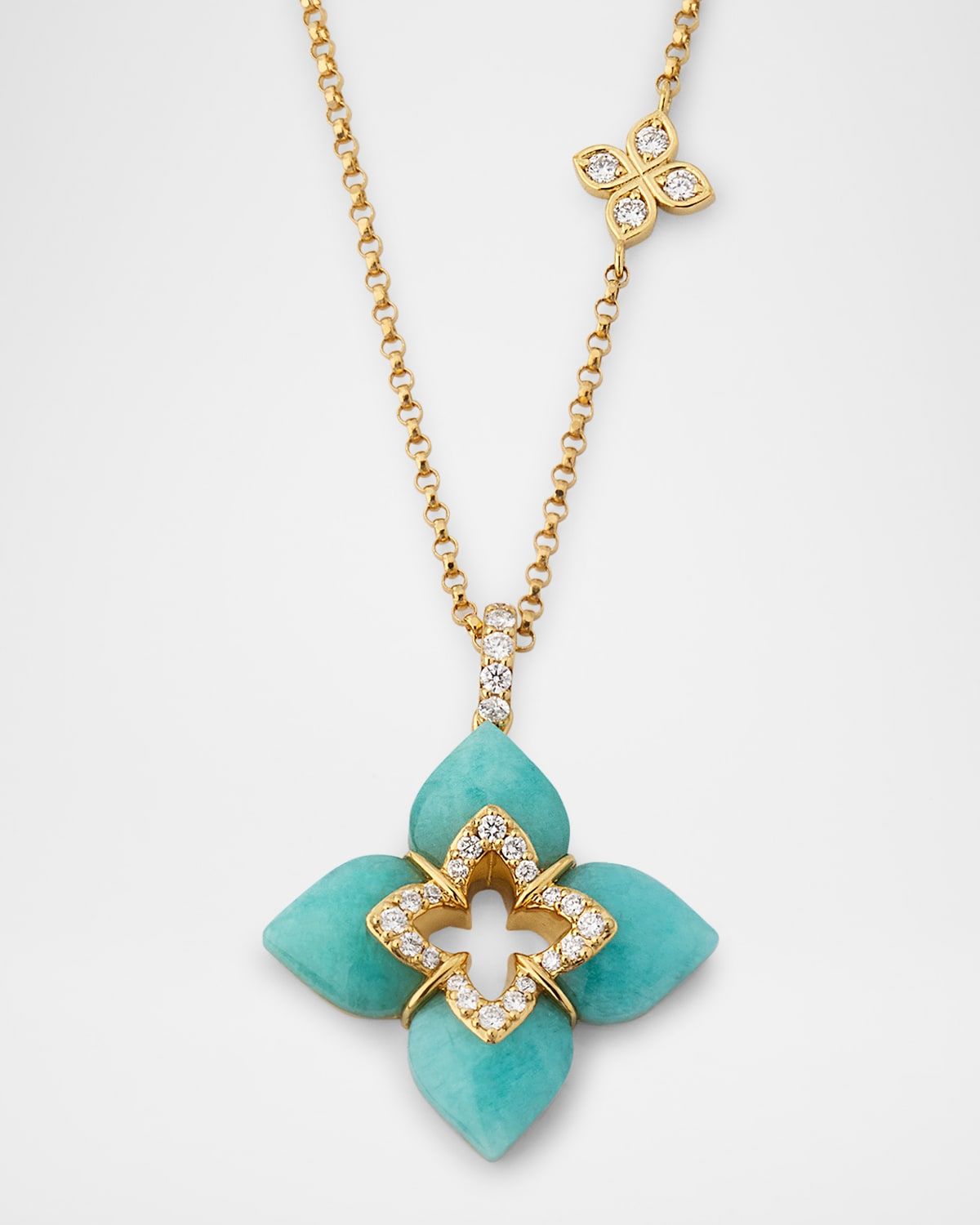 Souffle 18K Yellow Gold Diamond Venetian Princess Necklace with Gemstones