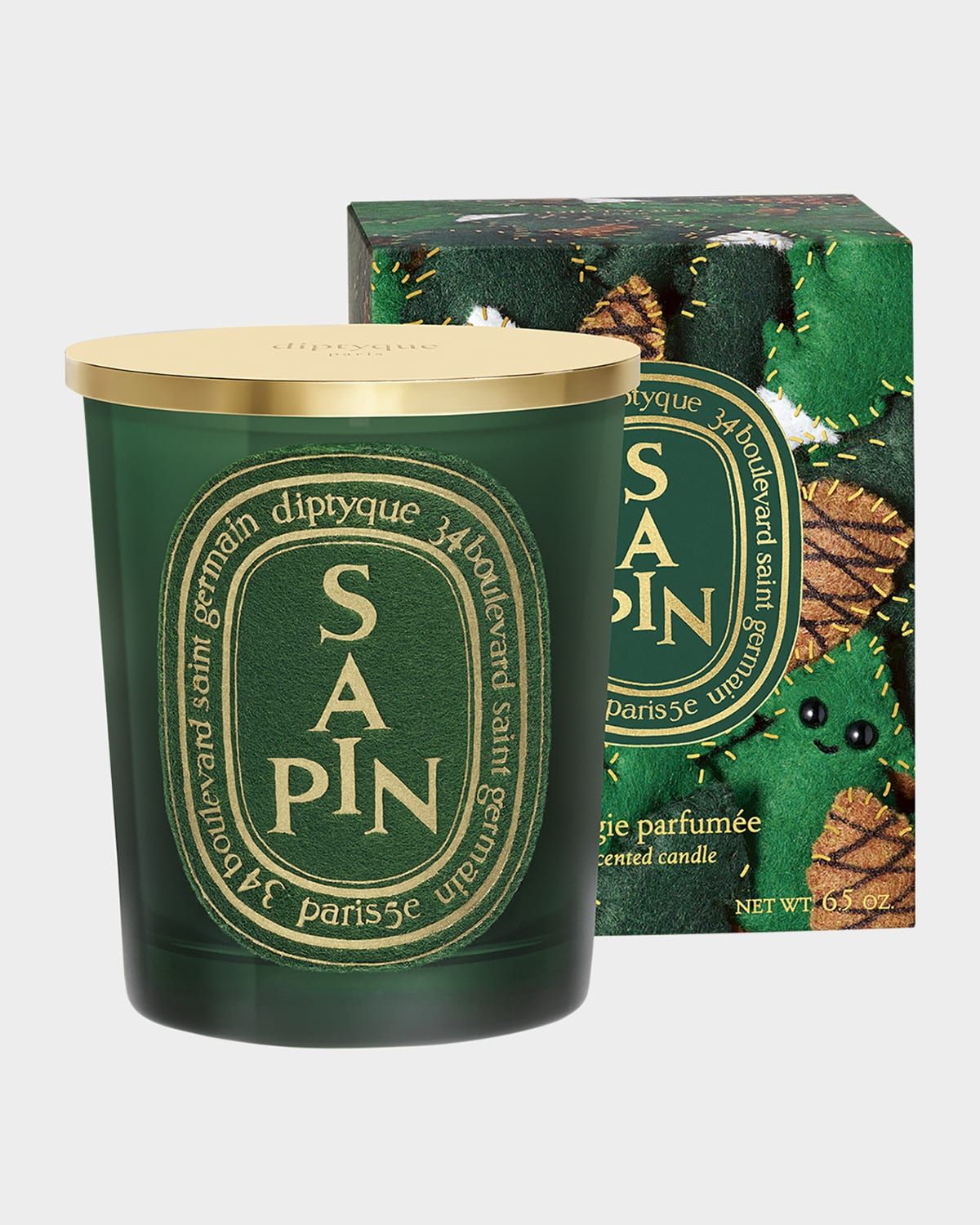 Limited Edition Sapin (Pine Tree) Scented Candle with Lid, 6.5 oz.