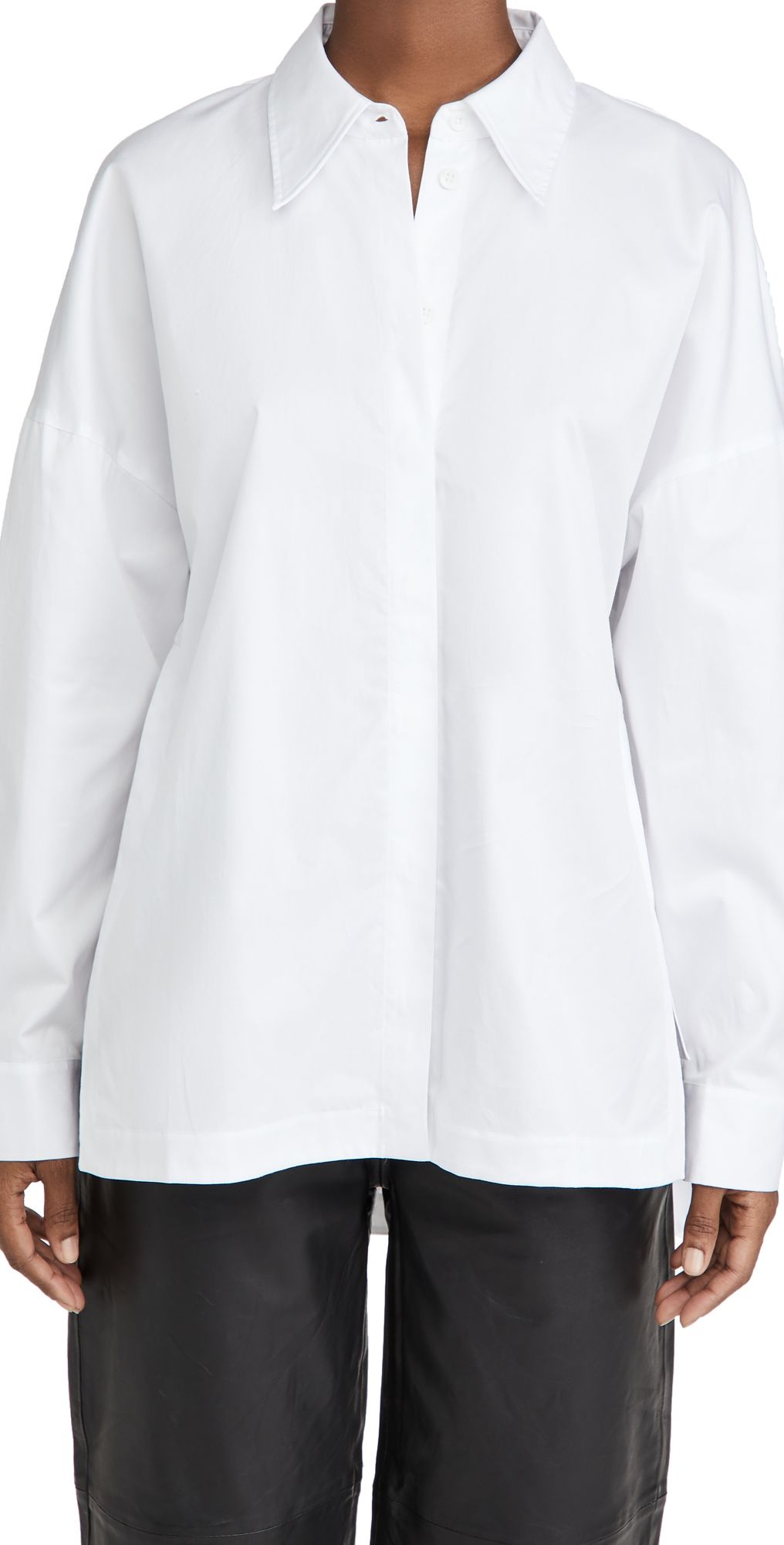 Tibi Classic Shirting Oversized Shirt White XXS