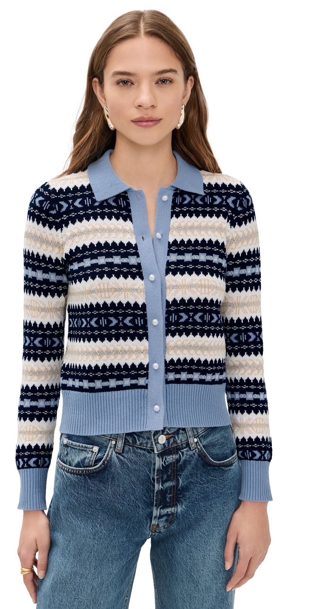 Hill House Home The Mairead Cardigan Blue Multi XL
