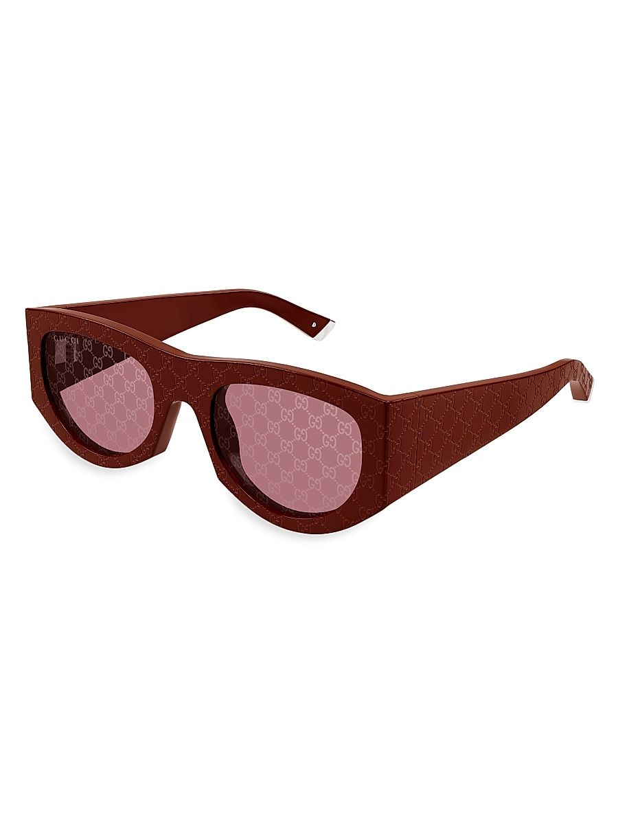 Women's Fashion Show 53MM Square Sunglasses - Burgundy