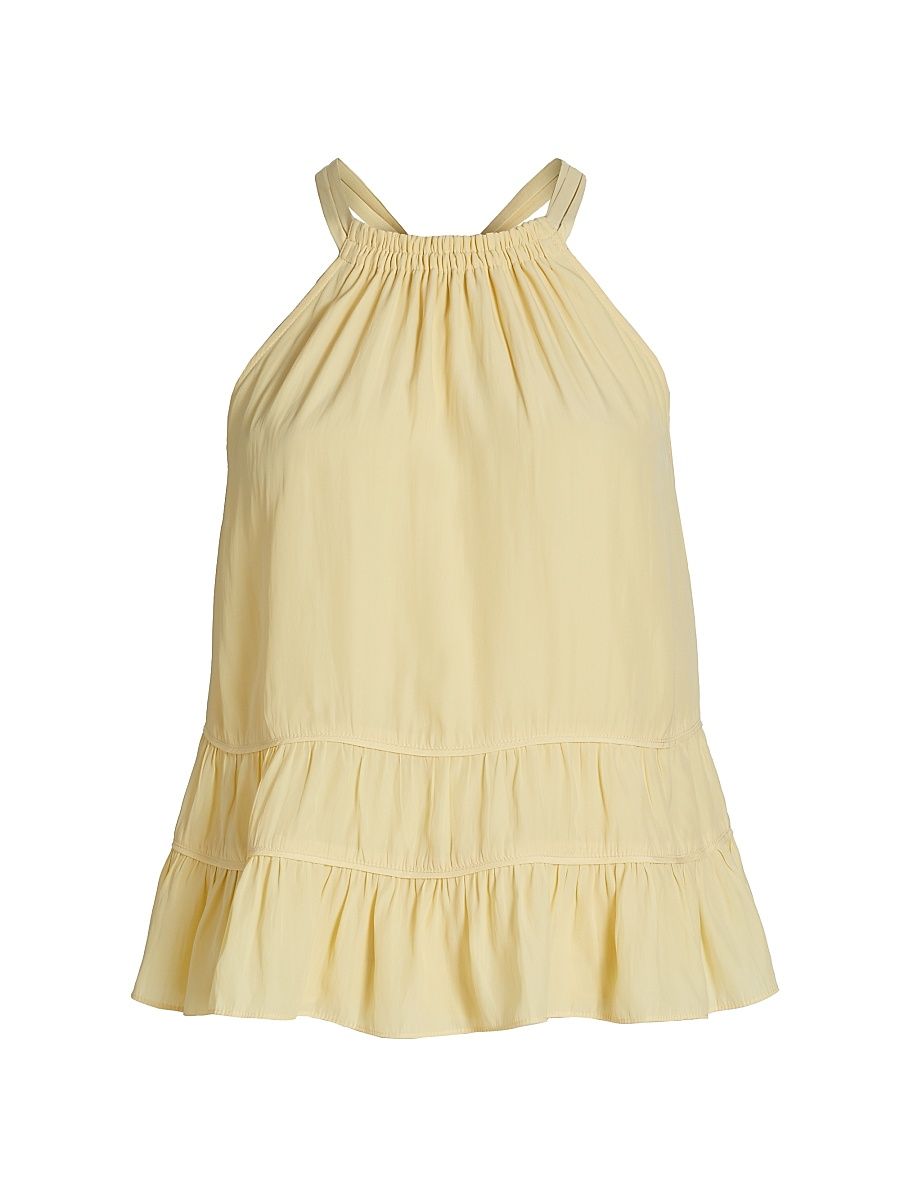 Women's Dana Smocked Tank - Butter - Size Large