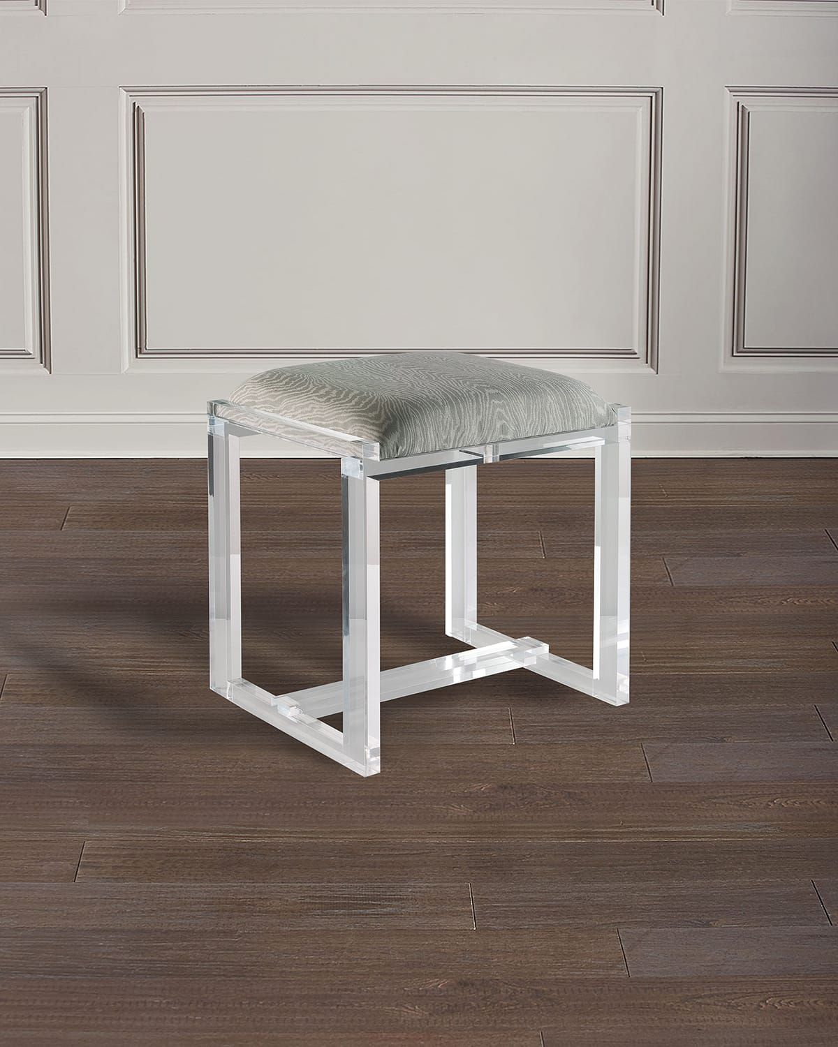 Glencoe Lucite Bench Faux Bois
