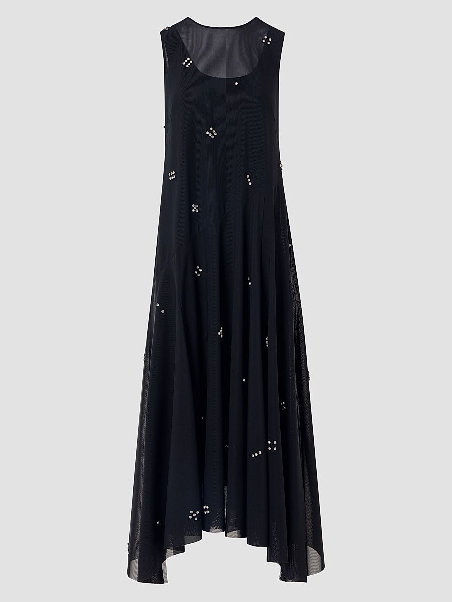 Women's Diamond Dice Dot Midi Dress - Black - Size 2