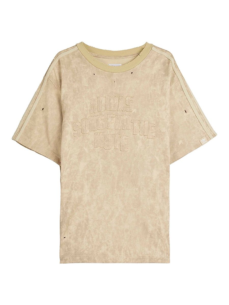 Men's adidas x SFTM ADI006 Logo-Embroidered Cotton Crewneck T-Shirt - Clay Savannah - Size XL