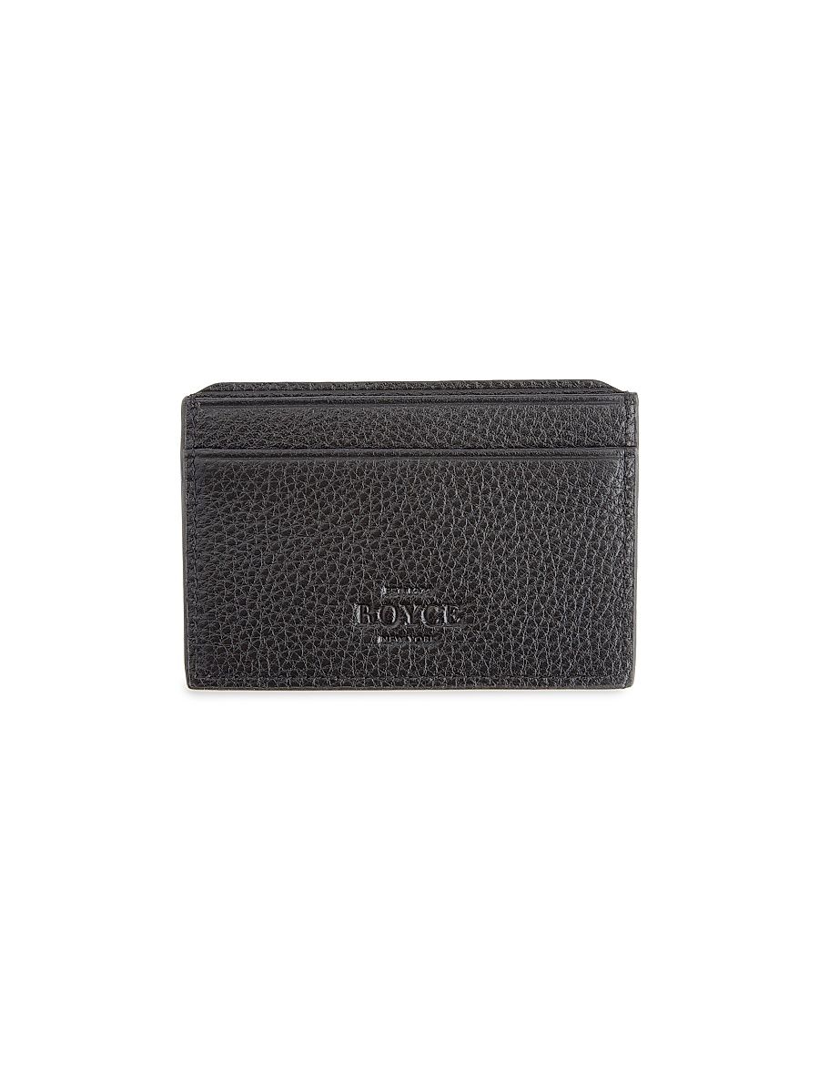 Women's RFID-Blocking Leather Card Case - Black
