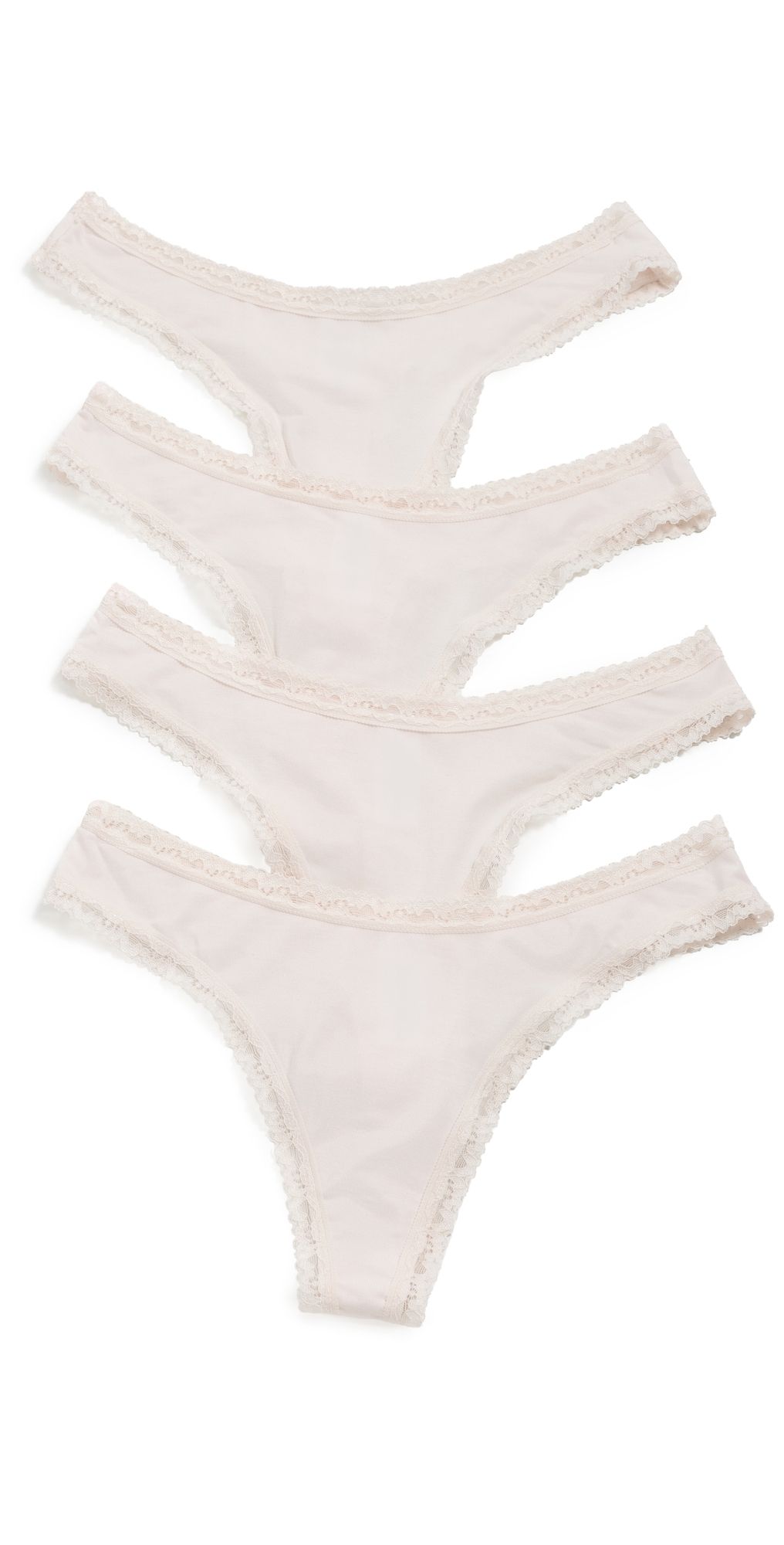 Stripe & Stare Thong Panties Four Pack Pink-A-Boo L
