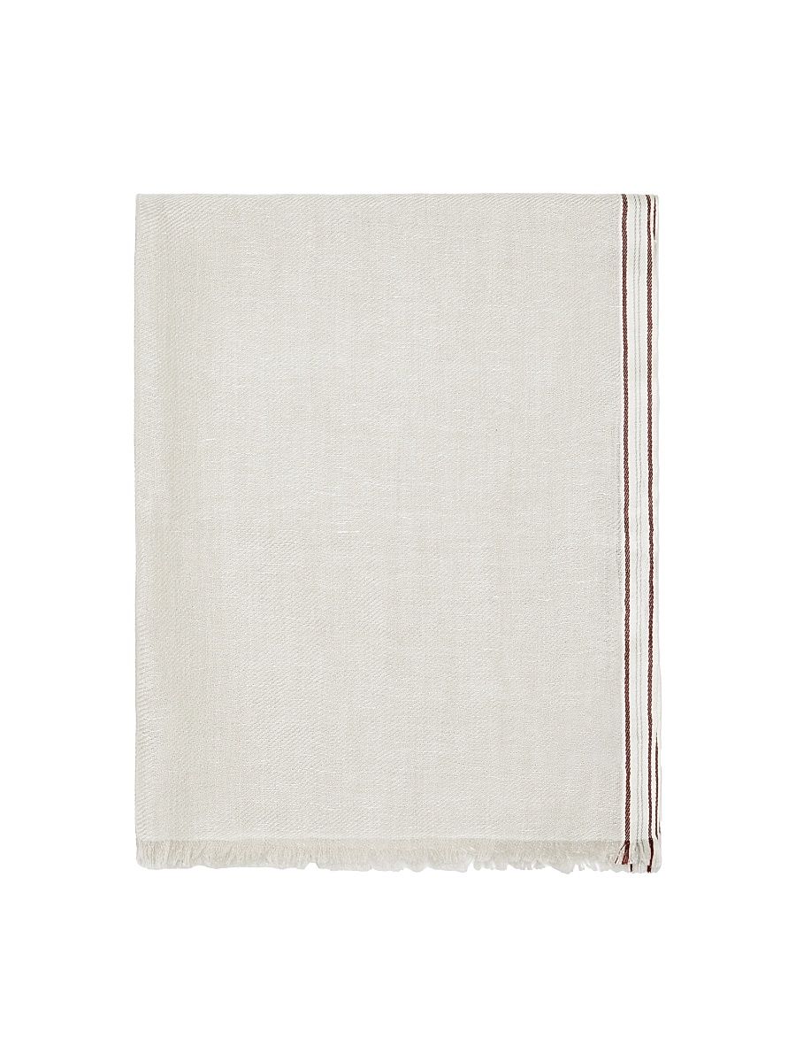 Men's Linen, Cashmere and Silk Denim Effect Twill Scarf - Panama