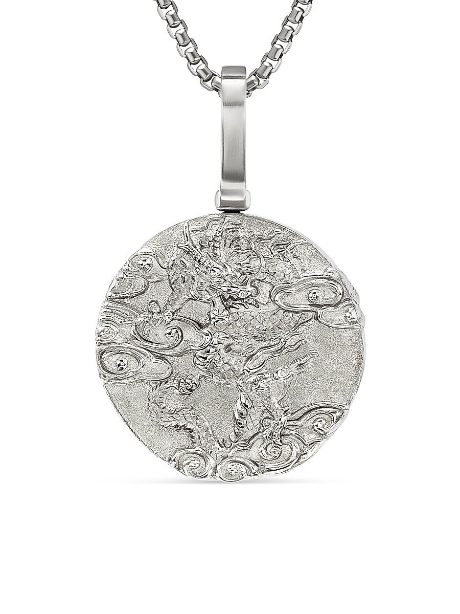 Men's Dragon Amulet in Sterling Silver - Silver