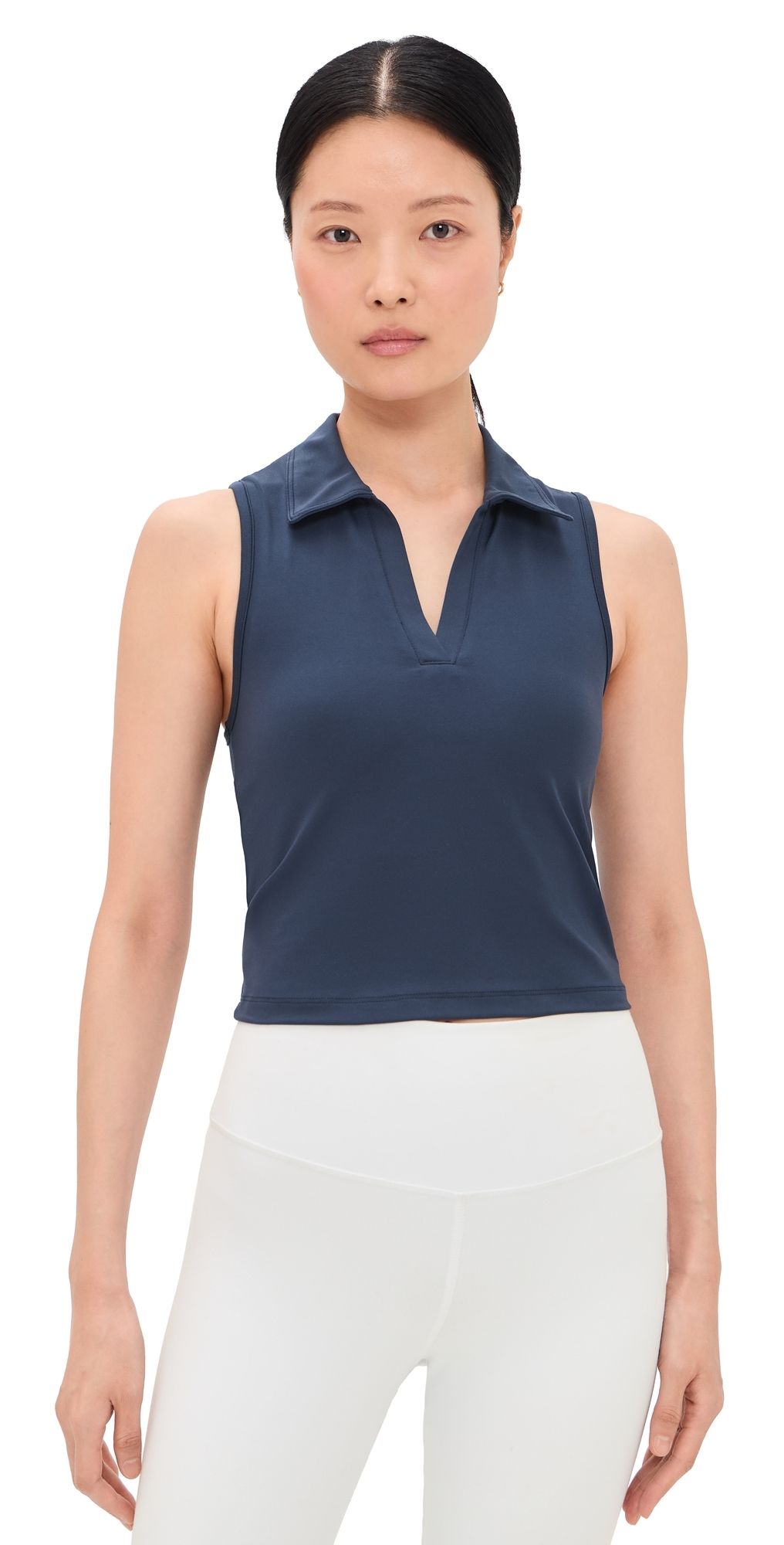 Beyond Yoga Sport Active Polo Tank Nocturnal Navy XS